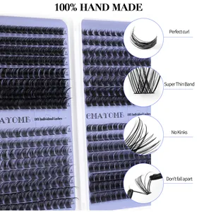 Macro detail of DIY lash extensions showing 10-18mm length and ultra-thin band