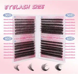 Maattabel voor DIY-wimperclusters in 30D tot 60D volumes en 8-16mm lengtespecificaties