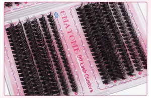 Detail van 60D DIY-wimperclusters met verschillende lengtes van 8 mm tot 16 mm in set