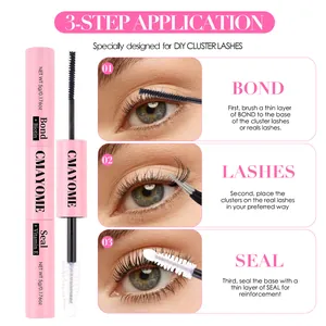 Dual-ended DIY lash bond and seal glue with biotin and vitamin E for cluster lashes
