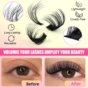 Kit de faux cils individuels avec fibres synthétiques 40p/50p/60p et accessoires