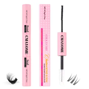 Dual-ended eyelash bond and seal adhesive with biotin and vitamin E for DIY lash extensions