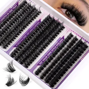 Professional DIY eyelash extension kit with mixed lengths 10-16mm in a white tray
