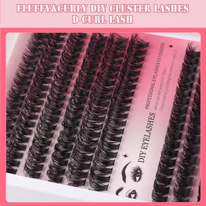 DIY Cluster Wimpern Kit 10-16mm Mix D Curl Fortgeschrittene Faser Einzelne Wimpern