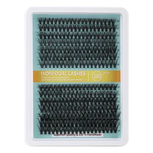 280pcs DIY cluster lash extensions kit with 10-16mm lengths handmade synthetic lashes