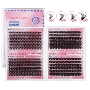 DIY cluster wimperextensions set met 30D-60D volume en 8-16mm gemengde lengtes