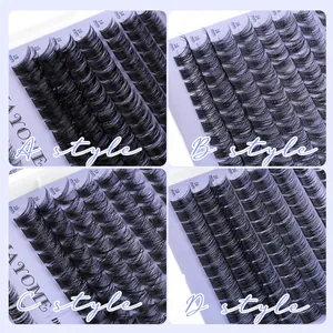 DIY cluster eyelash extensions in styles A to D with lengths of 14mm 16mm and 18mm