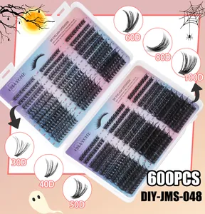 DIY eyelash extension kit 30D to 100D density with 600 pieces and 8-16mm length