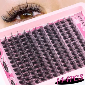 Mega volume 144pcs individual cluster lash extension kit with 14-18mm length