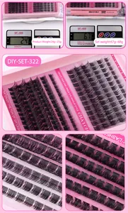 Macro-detail van DIY-wimperkit met biotine-lijm en vezelstructuur-kenmerken