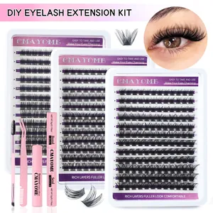 DIY Individual Cluster Lash Extension Kit With Bond And Seal Lash Remover Applicator Natural Look Cluster Eyelash Kit