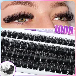 DIY 100D cluster eyelash extensions 10-16mm with multi-layer high density volume