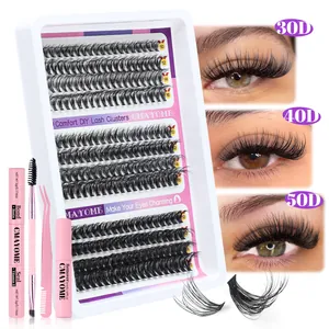 Professional DIY eyelash extension kit with lashes, bond, seal, and pink tweezers