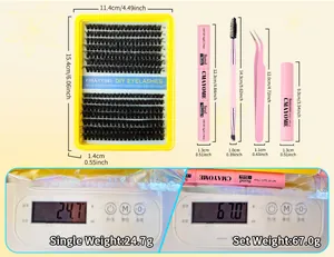 DIY eyelash extension kit detail showing product dimensions and weight specifications