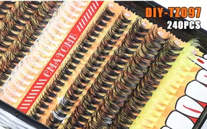Macro view of CMAYOME DIY segment eyelashes with mixed colors and various lengths