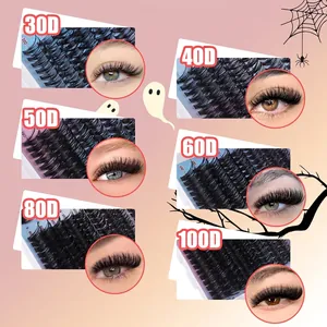 DIY cluster lashes set 30D to 100D density for volume eyelash extensions Halloween style