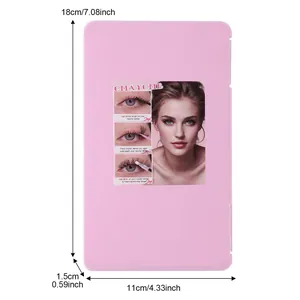 Pink DIY lash cluster application board with 18x11x1.5cm dimensions and guide