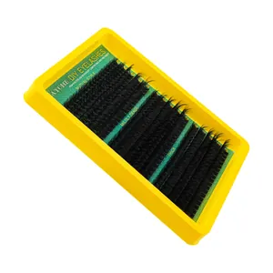 DIY eyelash extension kit with black dense DD curl lashes 10-16mm in yellow tray