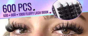 Details zum 600 Stück DIY Cluster-Wimpernset mit 60D 80D 100D Dichte im Wimpernbuch