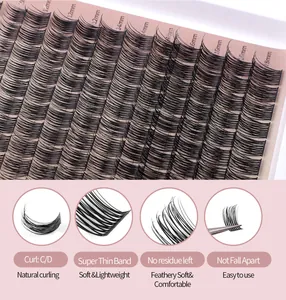Macro detail of DIY lash extensions showing super thin band and feathery soft texture