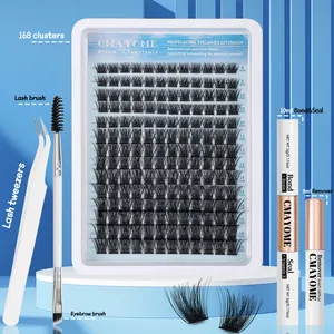 DIY cluster lash extensions kit with 168 clusters bond seal remover and tweezers
