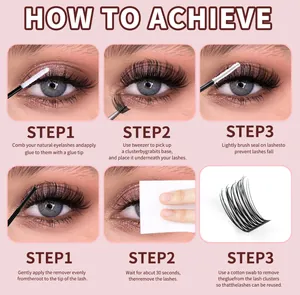 Detailed step-by-step tutorial for applying and removing segment cluster eyelash extensions