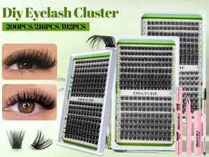 DIY Wimpernverlängerung Set mit Kleber, Entferner, Pinzette und verschiedenen Größen