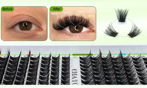 Details zu DIY Cluster-Wimpern mit C-Curl-Volumen und Größen 10-16mm mit Vorher-Nachher