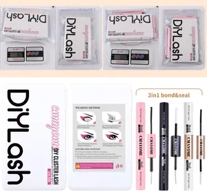 Σετ βλεφαρίδων DIY με τούφες 10-16mm και κόλλα 2-σε-1 με σφραγιστικό bond & seal