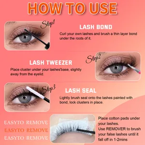 Anleitung für DIY-Wimpernsegmente mit Bond, Seal und Remover für dichte Wimpern