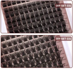 Detailed view of DIY individual lash clusters in 12mm and 14mm lengths