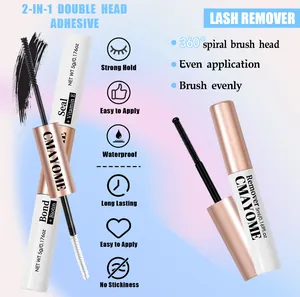 Close-up of 2-in-1 lash bond, seal and remover kit with vitamin E and biotin ingredients