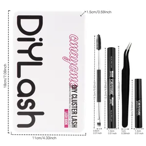 DIY Lash Extension Kit with Lash Book, Dual Brush, Glue and Tweezers Set