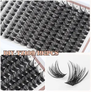 Detailweergave van DIY individuele wimperclusters 192 stuks met lengtes 16mm en 18mm