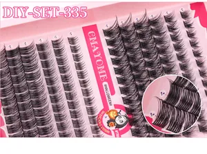 Macro detail of DIY Halloween lash clusters with dense D-curl black eyelashes