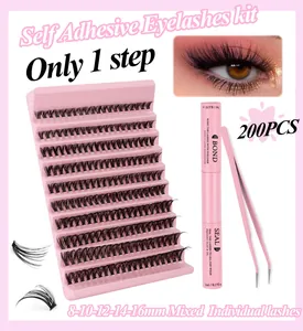 Detail of 200pcs self adhesive eyelash kit with mixed length clusters and tools