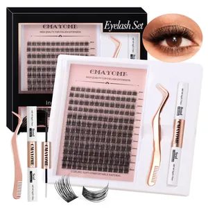 Kit Estensione Ciglia DIY Cluster Individuali 8-16mm Ciglia Finte Segmentate Naturali Soffici Con Colla Bond Seal Set Pinzette