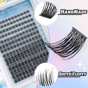 Handmade DIY individual eyelash extensions kit with glue and tweezers 8-14mm