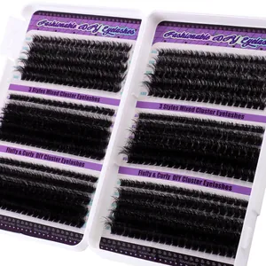 DIY Cluster-Wimpern-Set mit 60D 80D 100D flauschigen lockigen Einzelwimpern