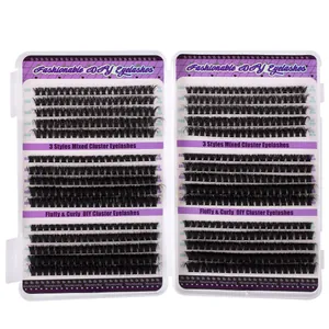 DIY Cluster Wimpern Set 10-18mm Mix 60D 80D 100D Dichte natürlich geschwungene Wimpern