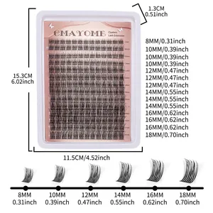 Individual cluster lashes kit with various lengths from 8mm to 18mm in a white box