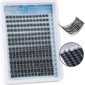 DIY individual lash extension kit 8-16mm cluster lashes with natural curl and fiber