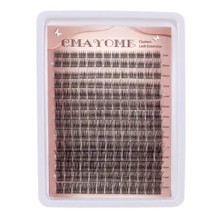 DIY cluster lash extension kit featuring assorted lengths from 8mm to 18mm on a white tray