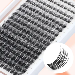 DIY cluster wimpers set 10-18mm DD curl volle zwarte wimperextensions met detailweergave