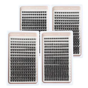 DIY cluster wimperverlenging set 8-16mm mix lengte voor volumineuze gekrulde wimpers