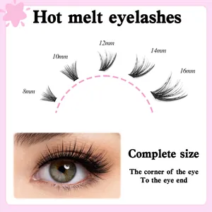 DIY cluster eyelashes set with 8-16mm lengths for a natural voluminous 40D-100D look