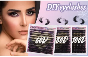 Λεπτομέρεια από DIY τουφάκια βλεφαρίδων 60D 80D 100D για πλούσιο και πυκνό όγκο