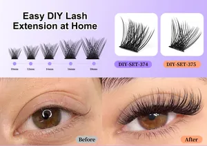 DIY individuele tros wimper-extensions set met 10-18mm natuurlijke zwarte wimpers