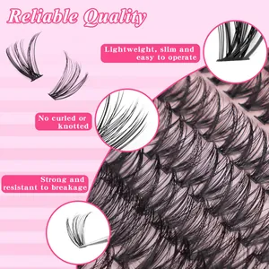 Kit ciglia finte a ciuffetti DIY 8-16mm leggere e naturali con pinzetta e colla