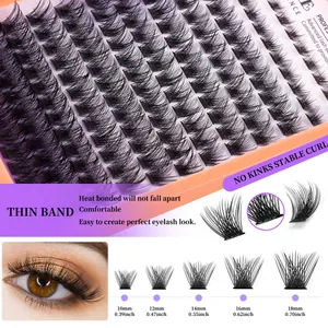 DIY cluster wimpers 10-18mm mix met dunne band voor een natuurlijke volumineuze look